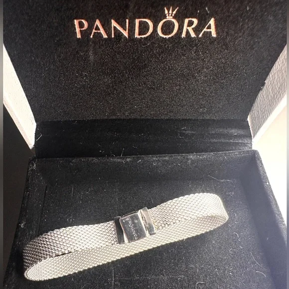 NWOT Pandora Reflexions Mesh Bracelet - Sterling Silver S925 ALE 6.3” - Picture 7 of 7